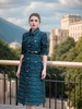 翻领气质四包装饰扣件长款风衣 商品缩略图1