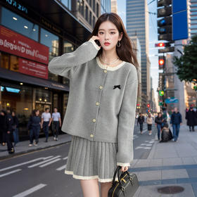 奢姿2024年秋季新款大码女装针织拼接套装胖妹妹减龄花边两件套9843969076