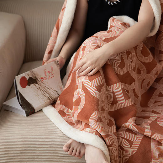 自然醒双面加厚吨吨绒复合毯轻奢高级感沙发毯飞机头等舱航空毯空调午睡毛毯毯子小被子MT 商品图5