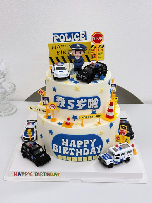 警察汽车男孩蛋糕 商品图0