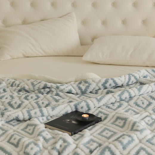 自然醒阳离子提花松林系列羊羔绒毯子塔芙绒亲肤保暖卧室毛毯盖毯柔软沙发毯MT 商品图12