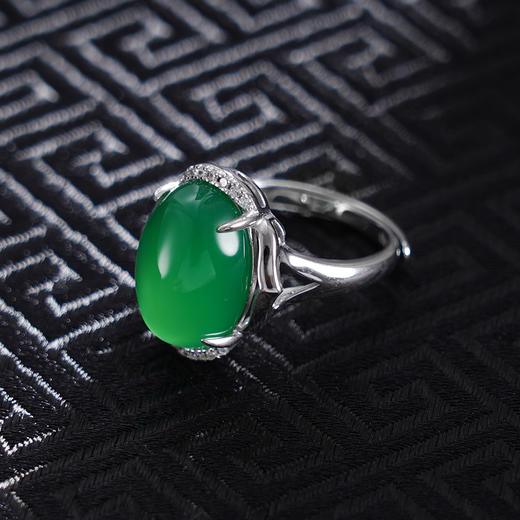 子佩集S925银【三色晴空】戒指【YH0840039】纯银绿玉髓2410 商品图1