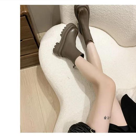 尺码偏小，建议拍大一码！百搭厚底瘦瘦靴  长靴/短靴 可盐可甜美式复古风，舒适内里 上脚轻松提穿不费劲，防滑大底 商品图7