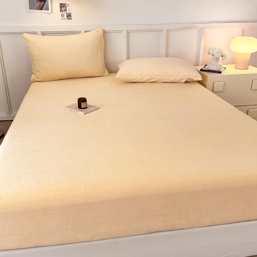 自然醒A类高克重牛奶绒床笠单件冬季珊瑚绒宿舍单人加厚床罩纯色床单三件套JY 商品图6