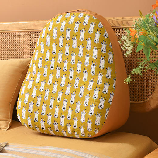 兔子蚕豆型靠垫床头软包大靠背榻榻米卧室护腰靠 商品图0