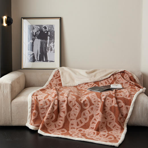 自然醒双面加厚吨吨绒复合毯轻奢高级感沙发毯飞机头等舱航空毯空调午睡毛毯毯子小被子MT 商品图1