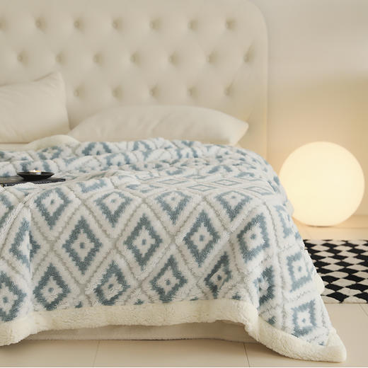 自然醒阳离子提花松林系列羊羔绒毯子塔芙绒亲肤保暖卧室毛毯盖毯柔软沙发毯MT 商品图5