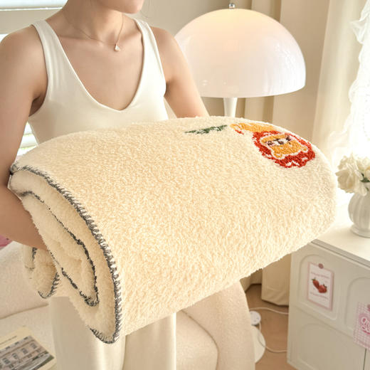 【换季出清】自然醒立体毛巾绣羊羔绒三角针毛毯加厚秋冬办公室午睡披肩毯沙发用盖毯牛奶珊瑚绒小毯子JY 商品图6