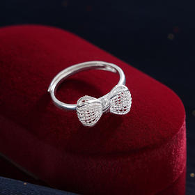 子佩集S990银【佑怡】戒指【MXJZ024】纯银花丝蝴蝶结2410