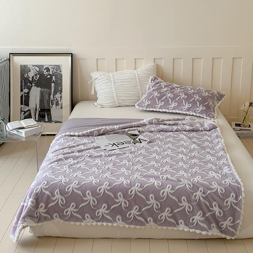 自然醒兔毛雕花绒毯秋冬季新款ins韩系绒毯牛奶绒盖毯毛毯午睡毯沙发毯公主风毯子MT 商品图1