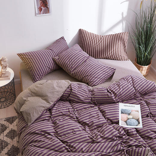 【天竺棉被套】针织棉被套条纹全棉天竺棉被套单独被套（单品被套） 商品图6