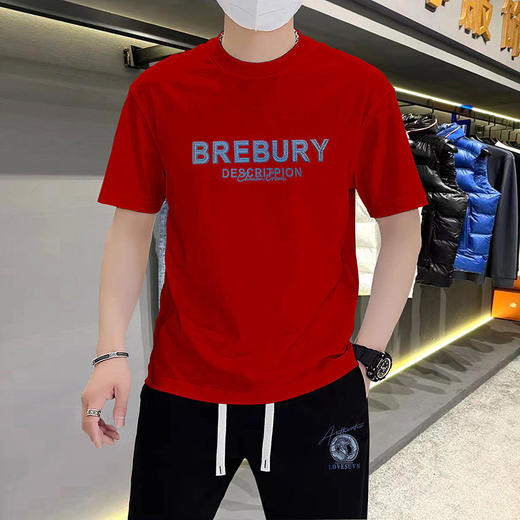 夏季纯棉宽松短袖T恤男士透气潮流新款体恤休闲印花全棉圆领上衣    JYYP-K931#阔版圆领* 商品图2