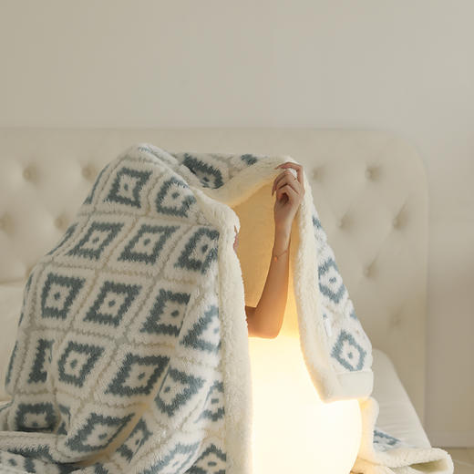 自然醒阳离子提花松林系列羊羔绒毯子塔芙绒亲肤保暖卧室毛毯盖毯柔软沙发毯MT 商品图9