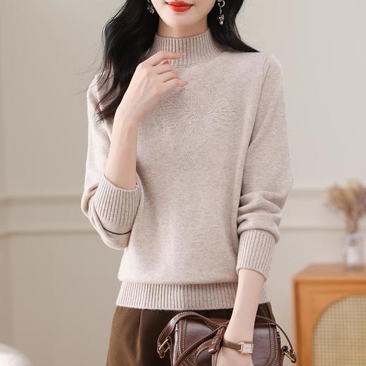 半高领毛衣宽松纯色，短款厚款套头针织衫CC-108-1279 商品图2