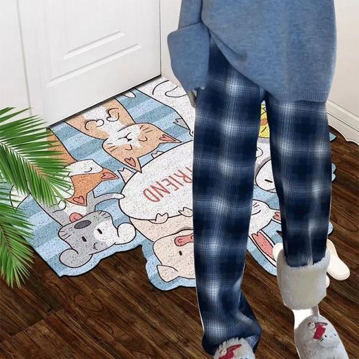 新款羊羔绒格子裤女冬款加绒加厚显瘦百搭潮流宽松高腰休闲阔腿裤 商品图11