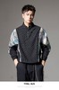PINLI品立秋冬新款国潮拼接卫衣中国风宽松立领半拉链男上衣B243109067 商品缩略图0