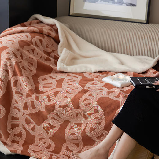 自然醒双面加厚吨吨绒复合毯轻奢高级感沙发毯飞机头等舱航空毯空调午睡毛毯毯子小被子MT 商品图4