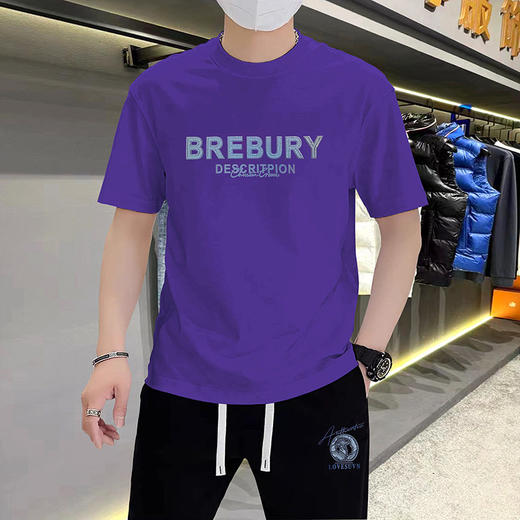 夏季纯棉宽松短袖T恤男士透气潮流新款体恤休闲印花全棉圆领上衣    JYYP-K931#阔版圆领* 商品图3