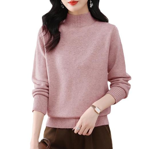 半高领毛衣宽松纯色，短款厚款套头针织衫CC-108-1279 商品图0