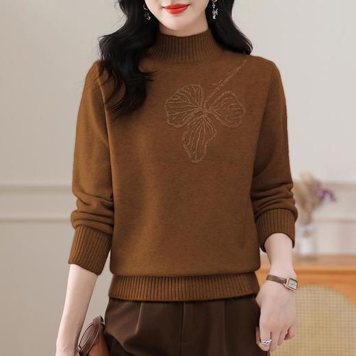 半高领毛衣宽松纯色，短款厚款套头针织衫CC-108-1279 商品图3