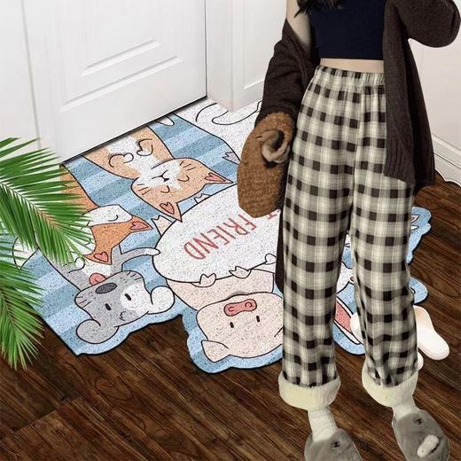 新款羊羔绒格子裤女冬款加绒加厚显瘦百搭潮流宽松高腰休闲阔腿裤 商品图7