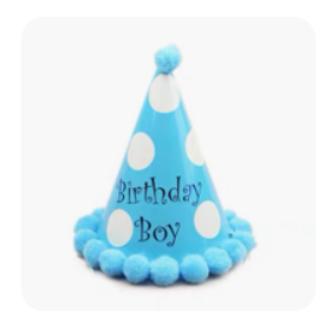 绒毛生日帽（蓝色）（规格：顶、单位：顶） 商品图0