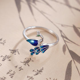 子佩集S925银【琳琅雀舞】戒指【YH08400037-3】纯银花丝珐琅彩2410