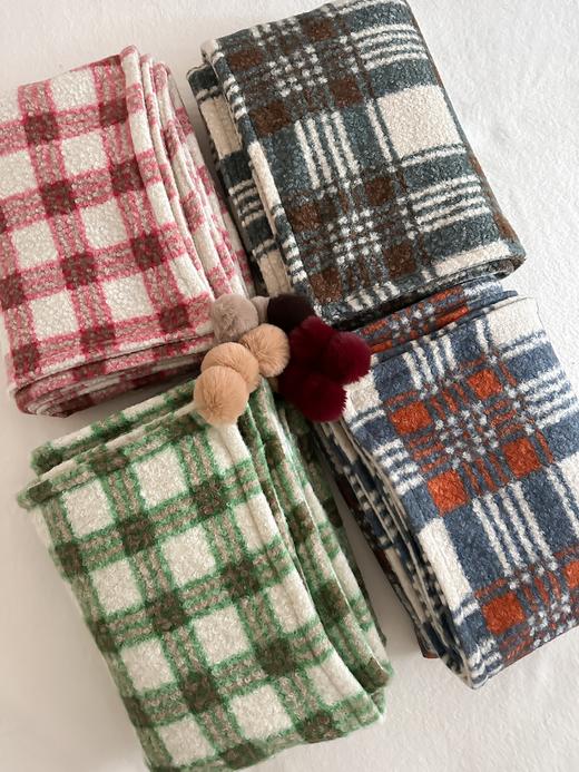 自然醒羊卷妮双面盖毯格尔系列午睡毯复古英伦格子秋冬保温毛毯沙发盖毯双层加厚办公室午休羊羔绒小毯子MT 商品图10