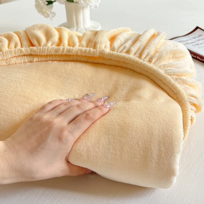 自然醒A类高克重牛奶绒床笠单件冬季珊瑚绒宿舍单人加厚床罩纯色床单三件套JY