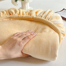 自然醒A类高克重牛奶绒床笠单件冬季珊瑚绒宿舍单人加厚床罩纯色床单三件套JY