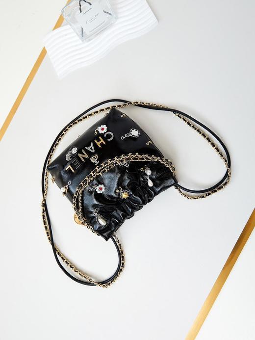 香奈儿24A高级手工坊徽标装饰mini垃圾袋包（HH） 商品图1