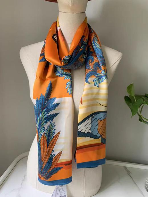 喜得宝丝巾 杭州丝绸100%桑蚕丝 1865炫彩数码印花长巾 商品图5