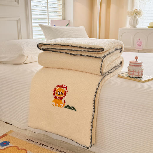 【换季出清】自然醒立体毛巾绣羊羔绒三角针毛毯加厚秋冬办公室午睡披肩毯沙发用盖毯牛奶珊瑚绒小毯子JY 商品图11