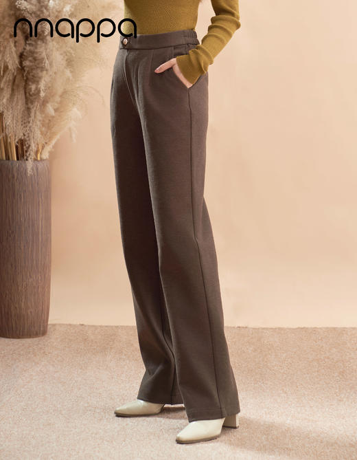 美拉德羊毛斜纹窄版阔腿裤PA29329 商品图1