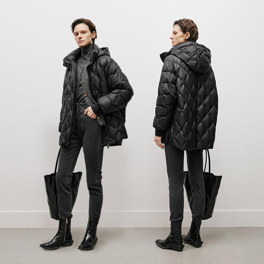 【商场同款】麦檬立领连帽90白鹅绒羽绒服5EA180351 商品图3