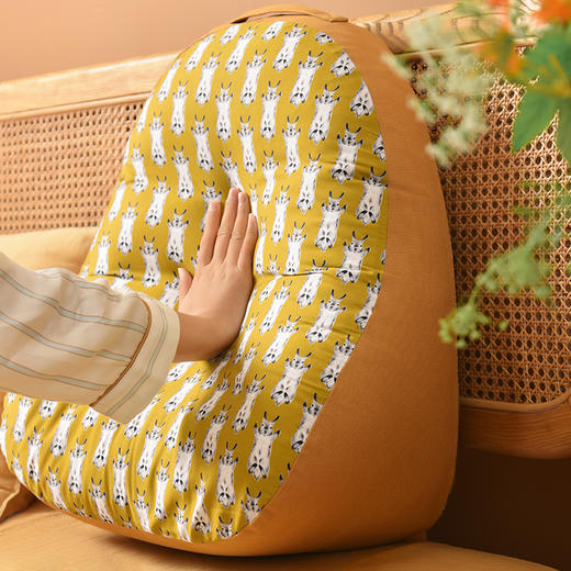 兔子蚕豆型靠垫床头软包大靠背榻榻米卧室护腰靠 商品图2