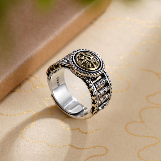 子佩集S990银【时来运转】戒指【SSR215】纯银仿古可转动2410 商品图1