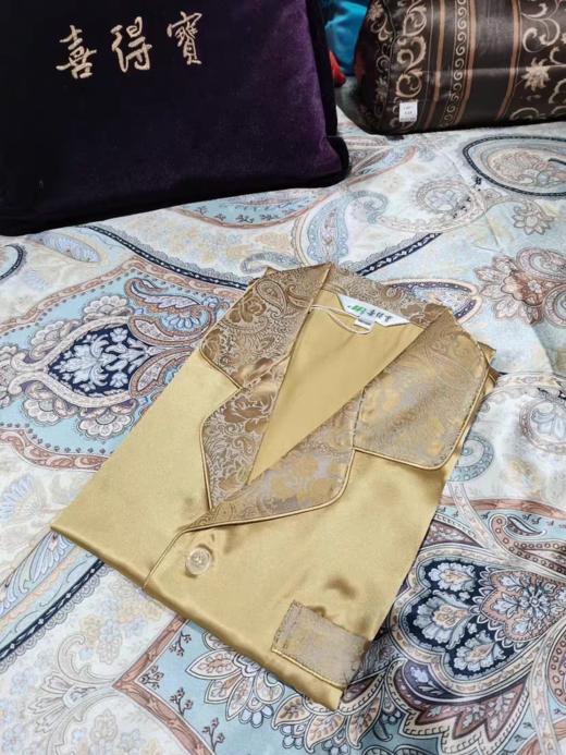 喜得宝断码杭州丝绸100%桑蚕丝情侣真丝睡衣男女配套家居服 商品图1