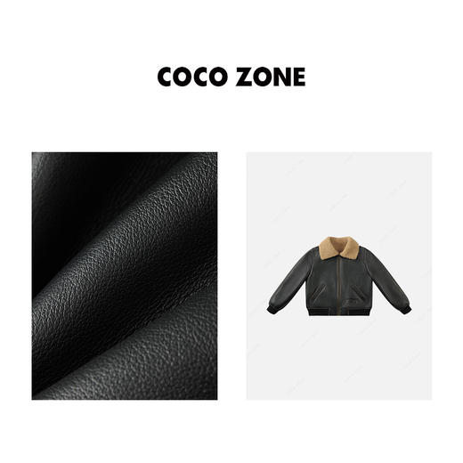 COCO ZONE热力感冬皮毛一体翻毛领绒机车服皮草23C30188 商品图2