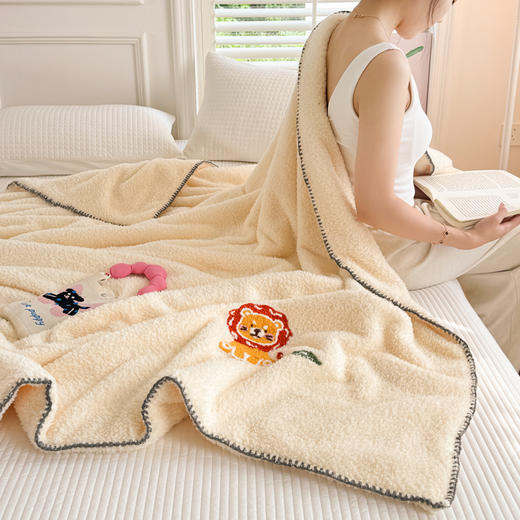 【换季出清】自然醒立体毛巾绣羊羔绒三角针毛毯加厚秋冬办公室午睡披肩毯沙发用盖毯牛奶珊瑚绒小毯子JY 商品图9