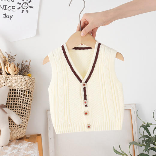 【英伦范潮酷百搭】男童针织马甲春秋外穿宝宝毛衣婴儿毛线马夹婴幼童1~3岁儿毛衣马甲 商品图2