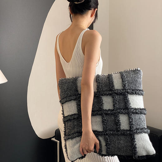 自然醒洛德瑞毛毯高端格子拼接羊绒呢料绒毯可机洗沙发休闲盖毯办公室膝盖毯MT 商品图14
