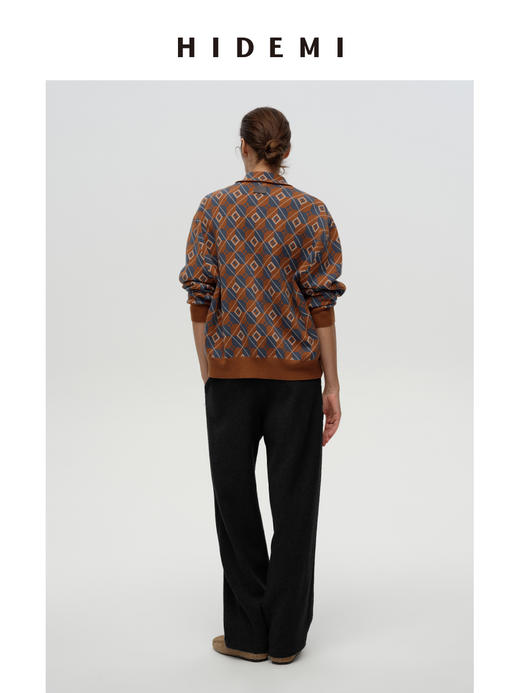 HIDEMI【当当同款】极简抽绳式针织加厚加绒保暖弯刀裤九分裤 卡其色|黑色 商品图5