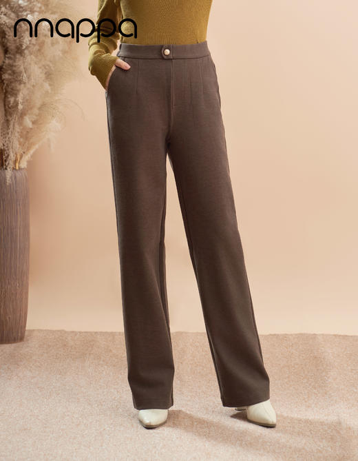 美拉德羊毛斜纹窄版阔腿裤PA29329 商品图0