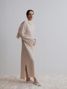 VC｜AW24089 Venus knit dress [ 连衣裙 灰 / 白 ]