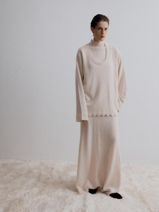 VC｜AW24086 Darsia oversized sweater 针织 [ 灰 / 白 ] 商品图3