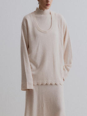 VC｜AW24086 Darsia oversized sweater 针织 [ 灰 / 白 ]