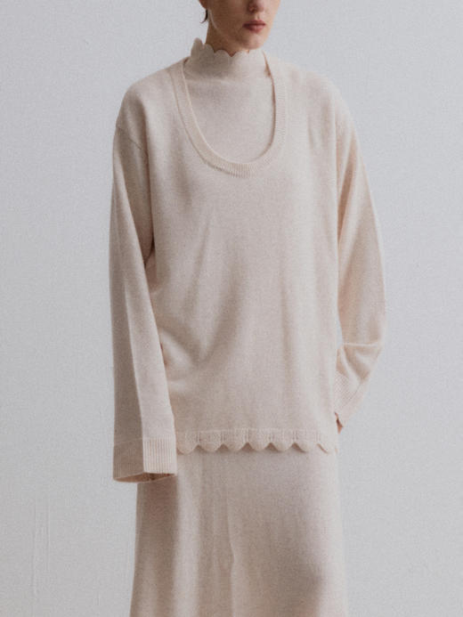 VC｜AW24086 Darsia oversized sweater 针织 [ 灰 / 白 ] 商品图0
