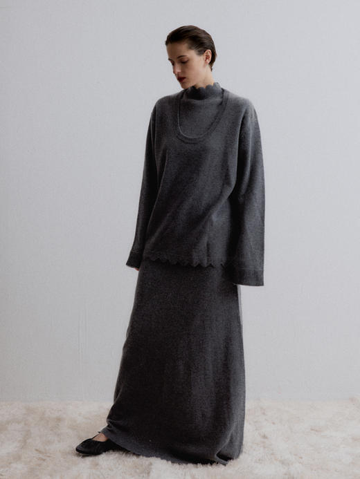 VC｜AW24086 Darsia oversized sweater 针织 [ 灰 / 白 ] 商品图2