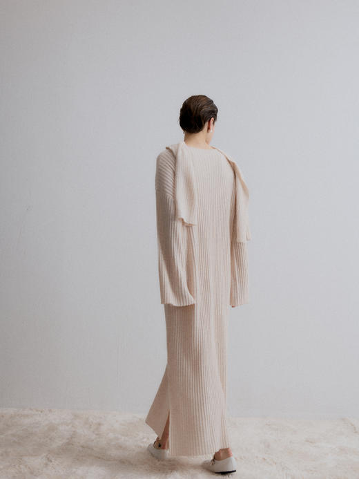 VC｜AW24089 Venus knit dress [ 连衣裙 灰 / 白 ] 商品图5